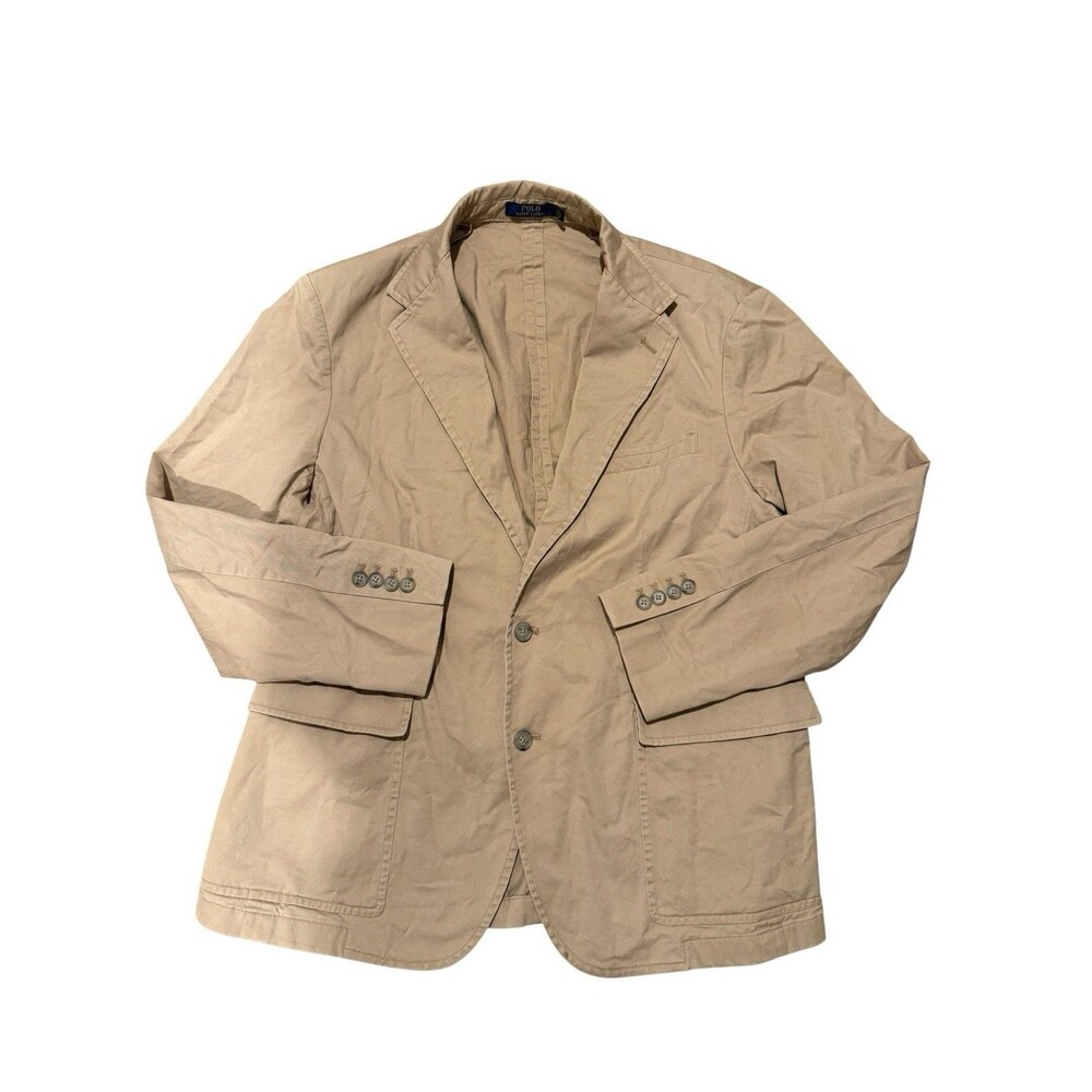 Polo Ralph Lauren Men’s Cotton Khaki Chino Blazer Sport Coat Preppy XL - Picture 3 of 5